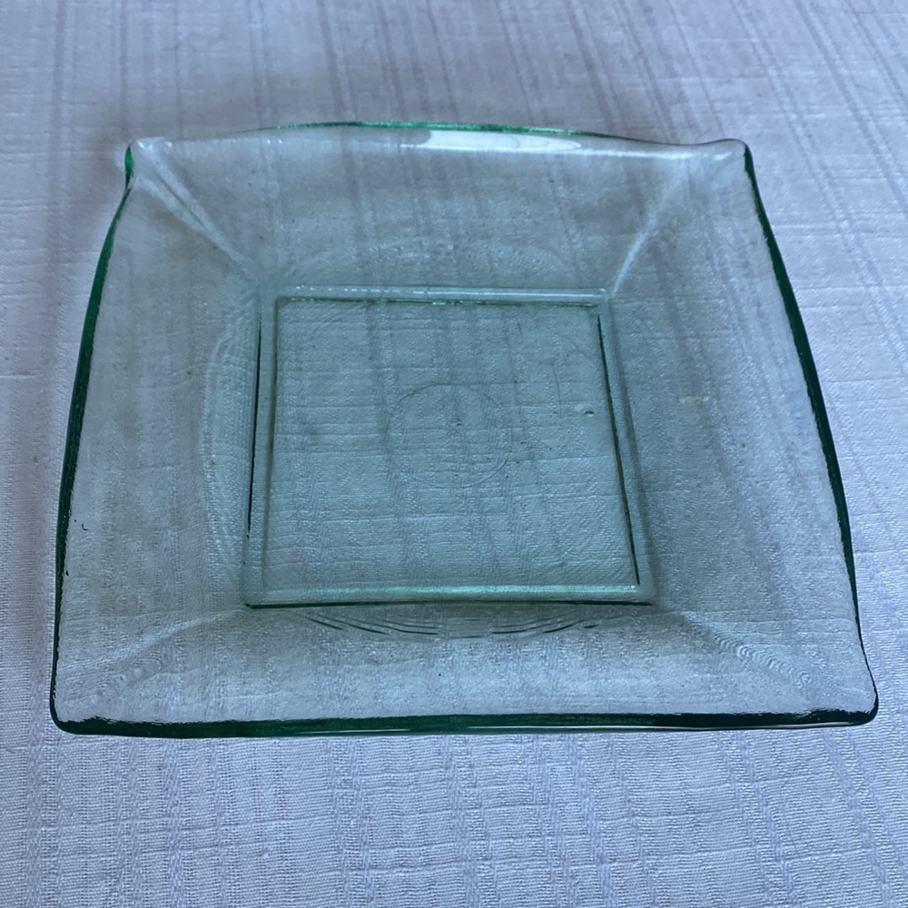 Stretch Glass Aqua Green Serving Platter/Dish